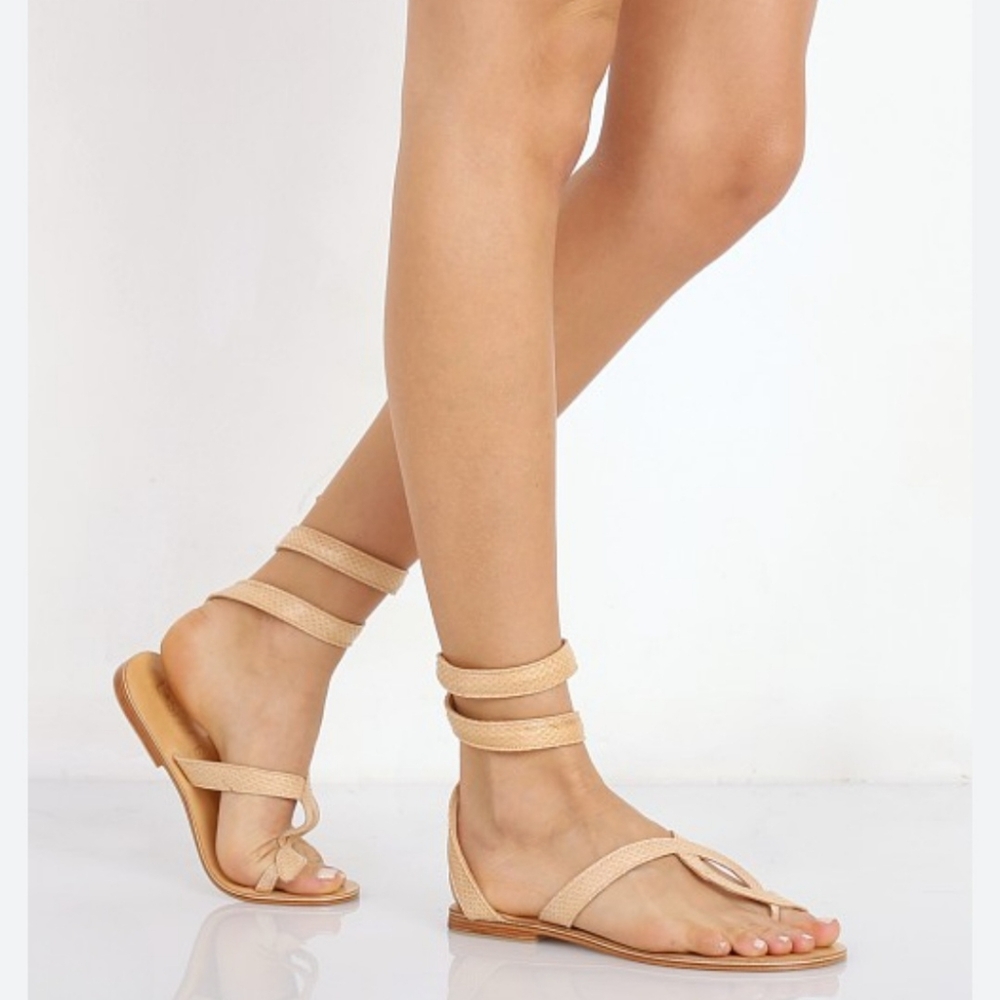 L*Space By Monica Wise × Cocobelle Snake Wrap Thong Flat Sandals - Picture 2 of 14